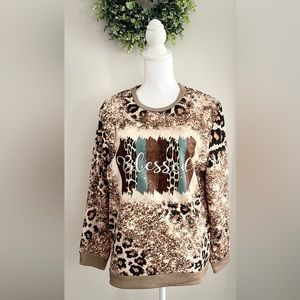 Blessed leopard print sweatshirt